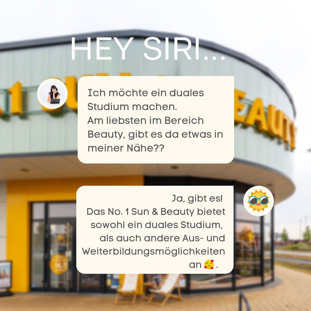 Ausbildungsplatz für ein duales Studium mit dem Abschluss Bachelor of Arts Gesundheitsmanagement oder Bachelor of Arts Ernährungsberatung Sonnenstudio und Solarium No. 1 Sun & Beauty